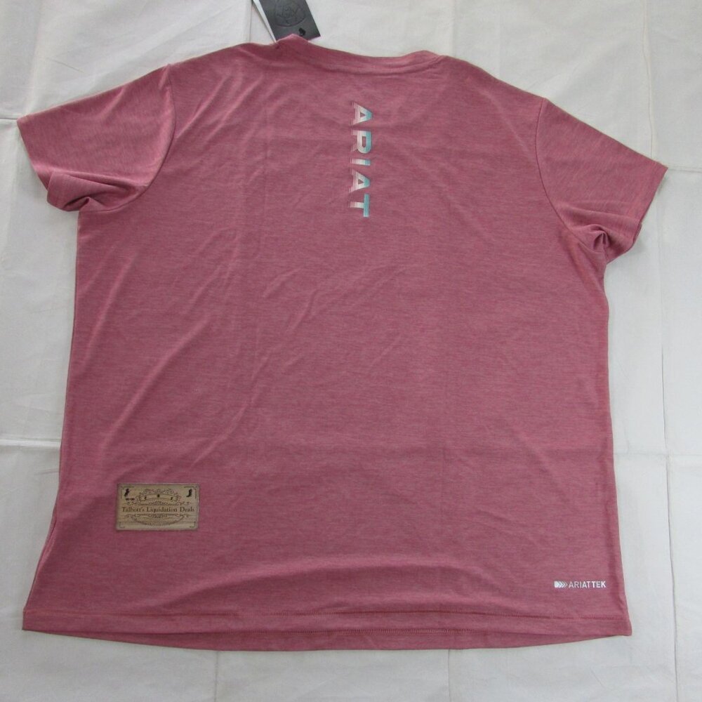 Ariat Women's XXL Short Sleeve Ventek Laguna Logo T-Shirt Rose Wine 10054528